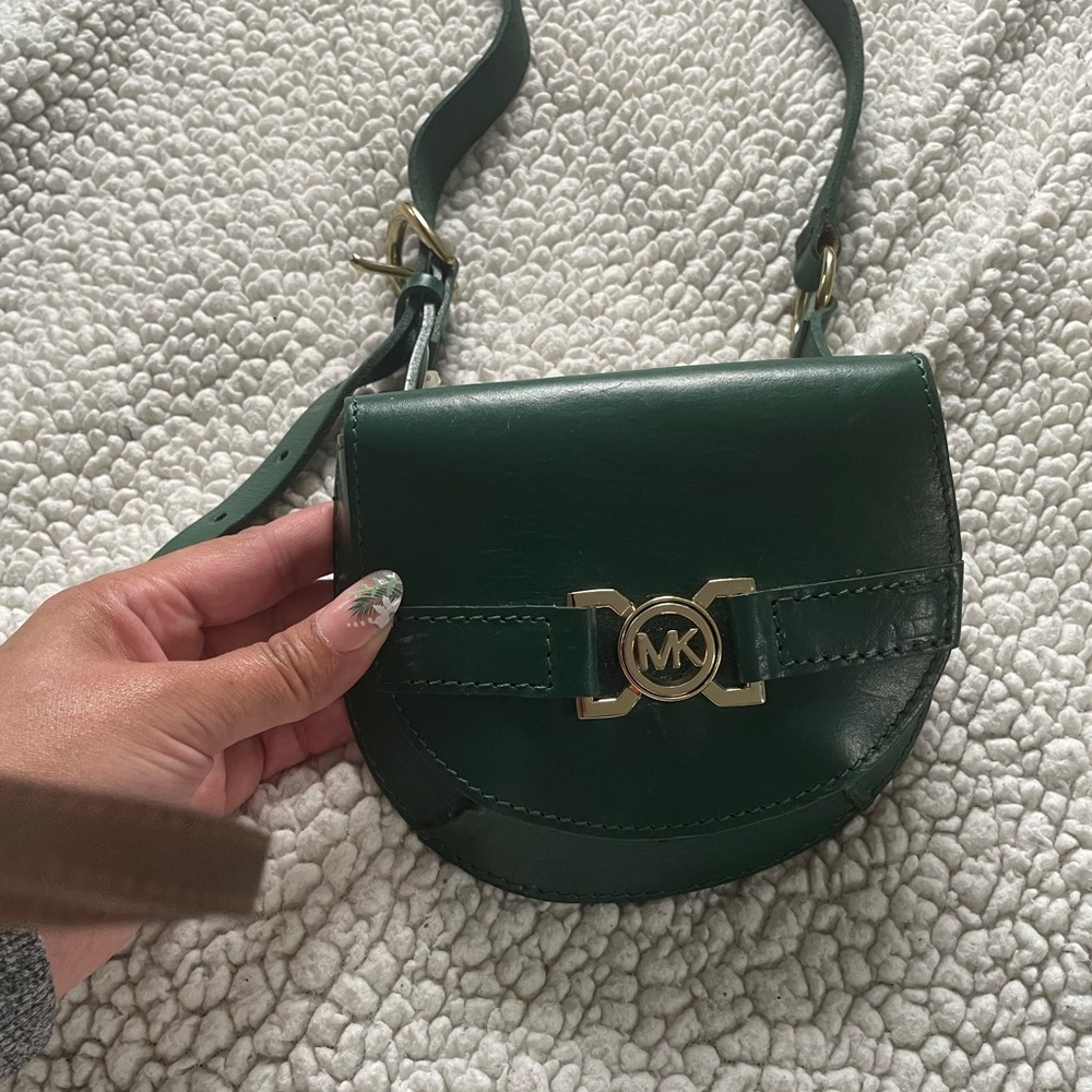 Michael Kors Green Crossbody Bag with Gold Hardware
